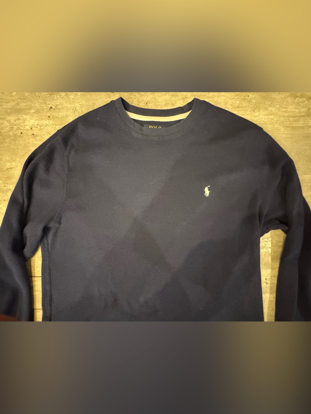 Polo Ralph Lauren Men’s XL Navy Thermal Waffle Knit Long Sleeve Shirt Pony Logo - Picture 4 of 16